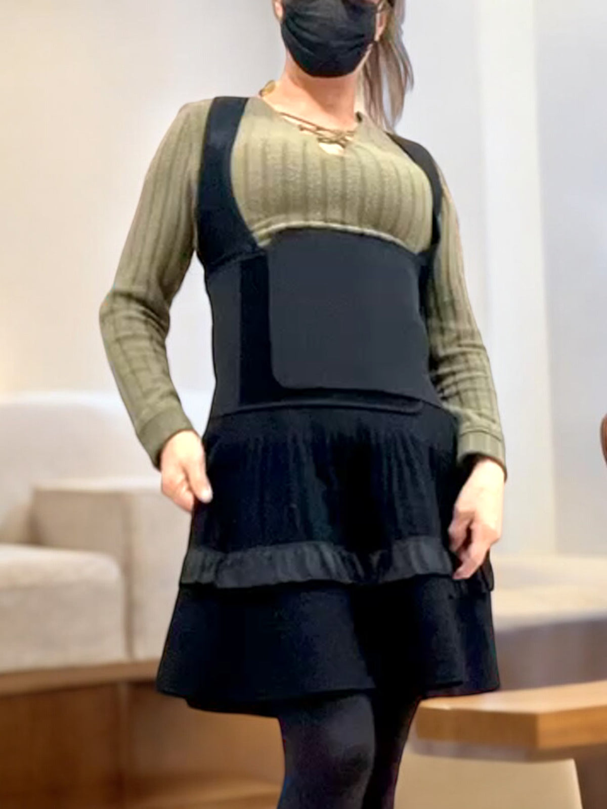 Back view of posture corrector brace shapewear showing hook-and-loop closure design