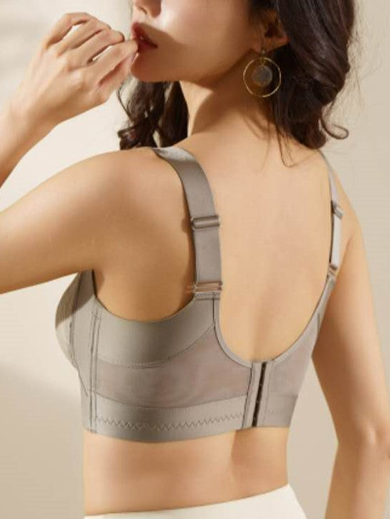 Side view of champagne seamless wireless contour bra showing invisible smooth fit and full cup coverage