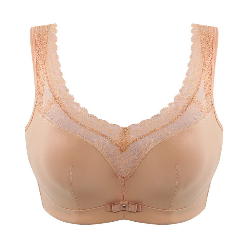 Back view of black seamless contour bra highlighting double anti-slip straps and hook closure
