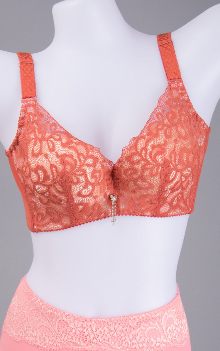 Crochet Lace Underwired Push Up Bra Floral Swirl Charm #10435