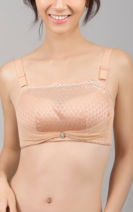 Push Up Wireless Bra for Women with Modest Beauty Straps & Seamless Fit No Underwire #11119
