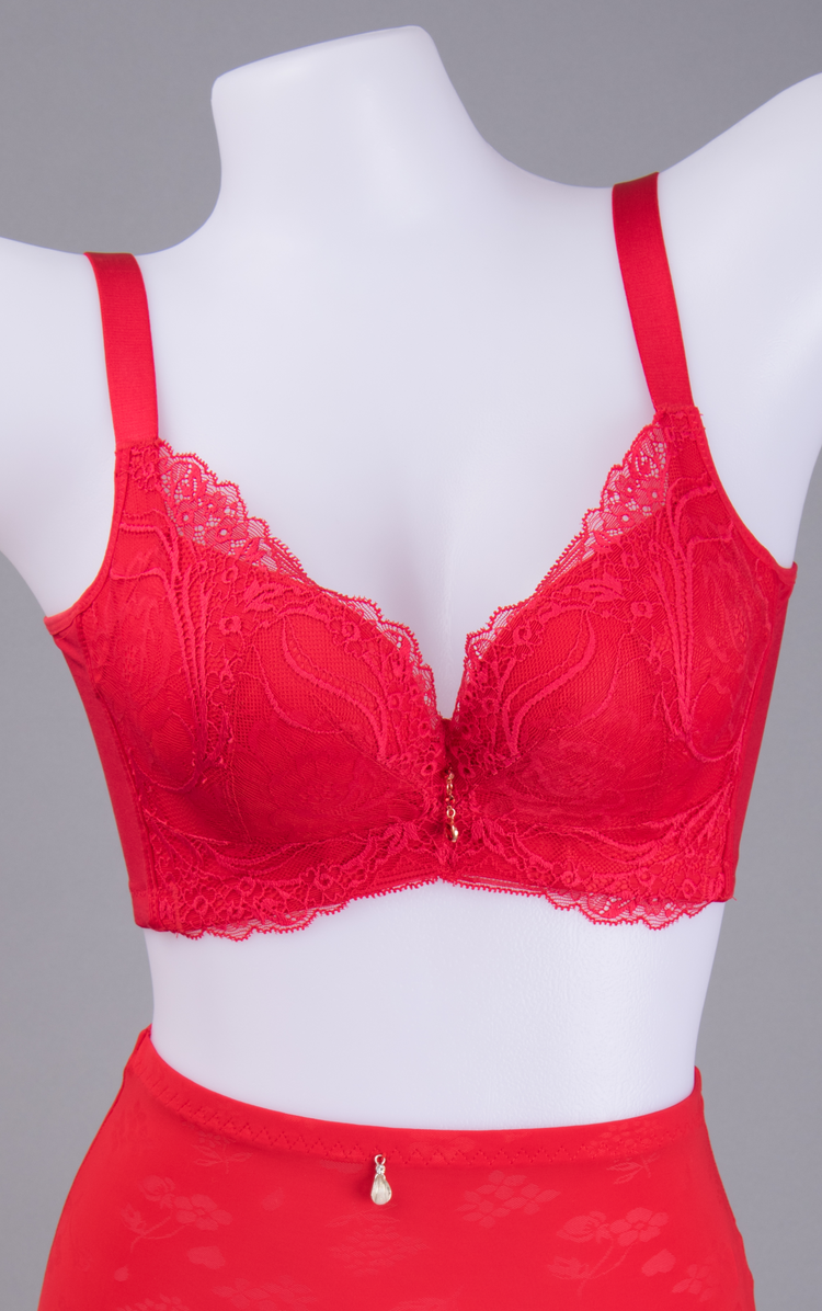 Push Up Lace Bra for Women - Wireless Thick V Cup Cotton Underwire #11541