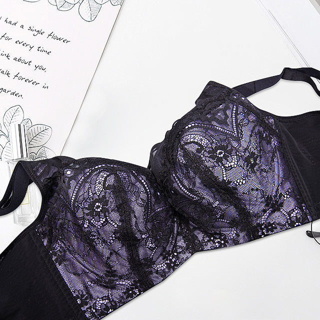 Full Cup Lace Mesh Underwire Contour Bra - Push-Up Seamless | Bradoria
