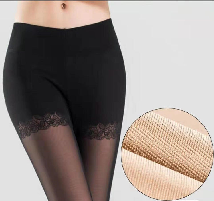 Lace Detailed Stirrup Sheer Tights Stocking #80022