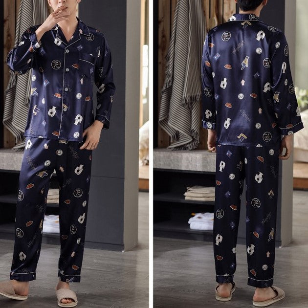 His & Her Cozy Long Sleeve Satin Pajamas #75505/76605