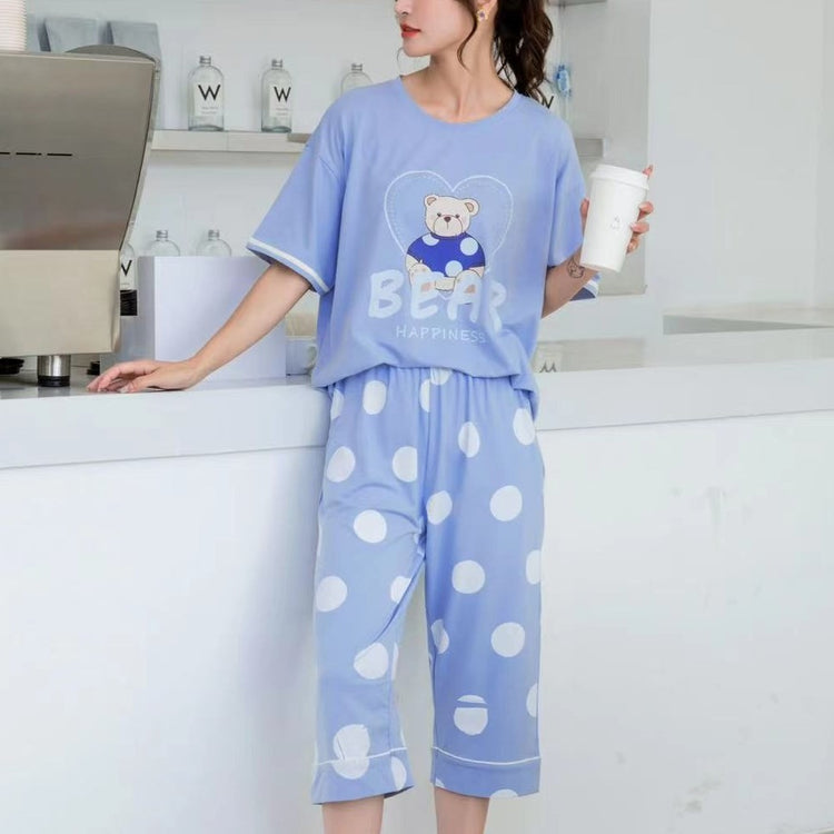 Oversized Happiness Bear Graphic Tee Pajamas #72139