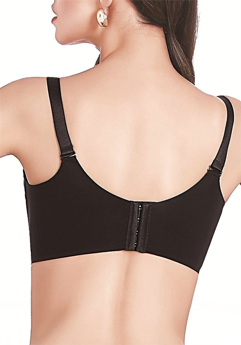 Front view of beige wireless push-up contour bra with seamless construction and small bust support