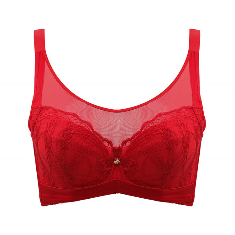 Breathable Chic Embroidery Lace Full Cup Bra #12904
