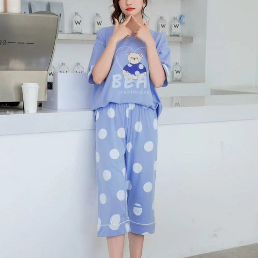 Oversized Happiness Bear Graphic Tee Pajamas #72139