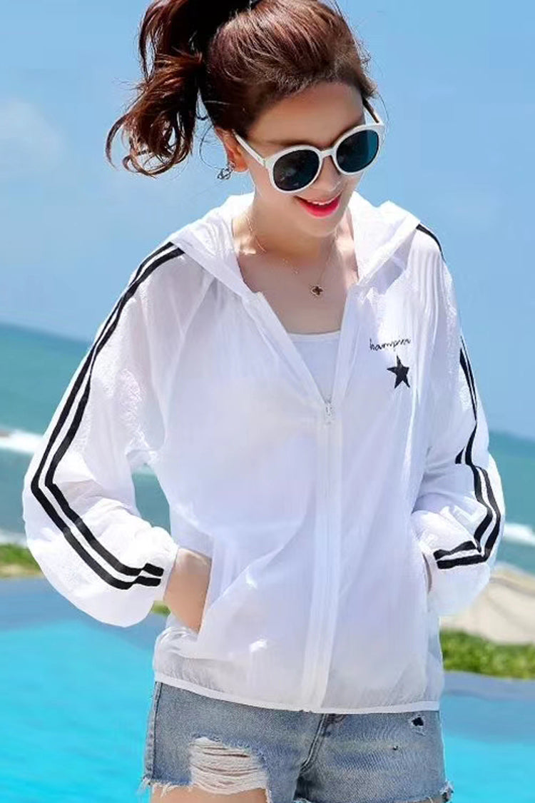 Pastel UV/Sun Protection Hoodie Zip Beach Jacket #19101